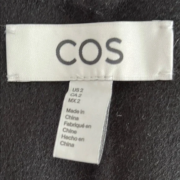 COS V-neck wool dress in blackBlack - Picture 11 of 13